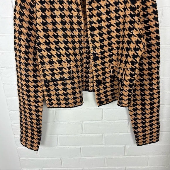 House Of Harlow Houndstooth Knit Cropped Jacket Size S - Picture 3 of 8